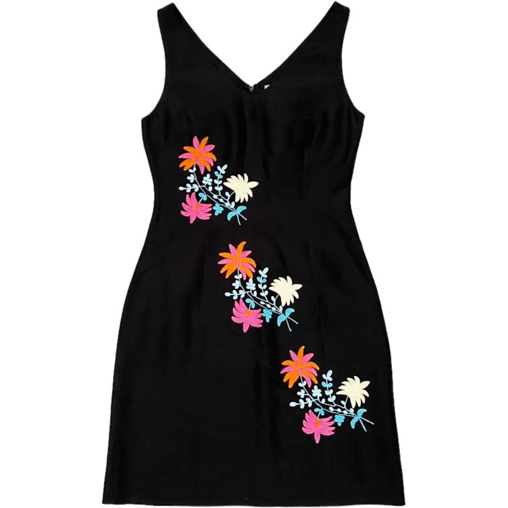 Tibi Embroidered Floral Silk Dress